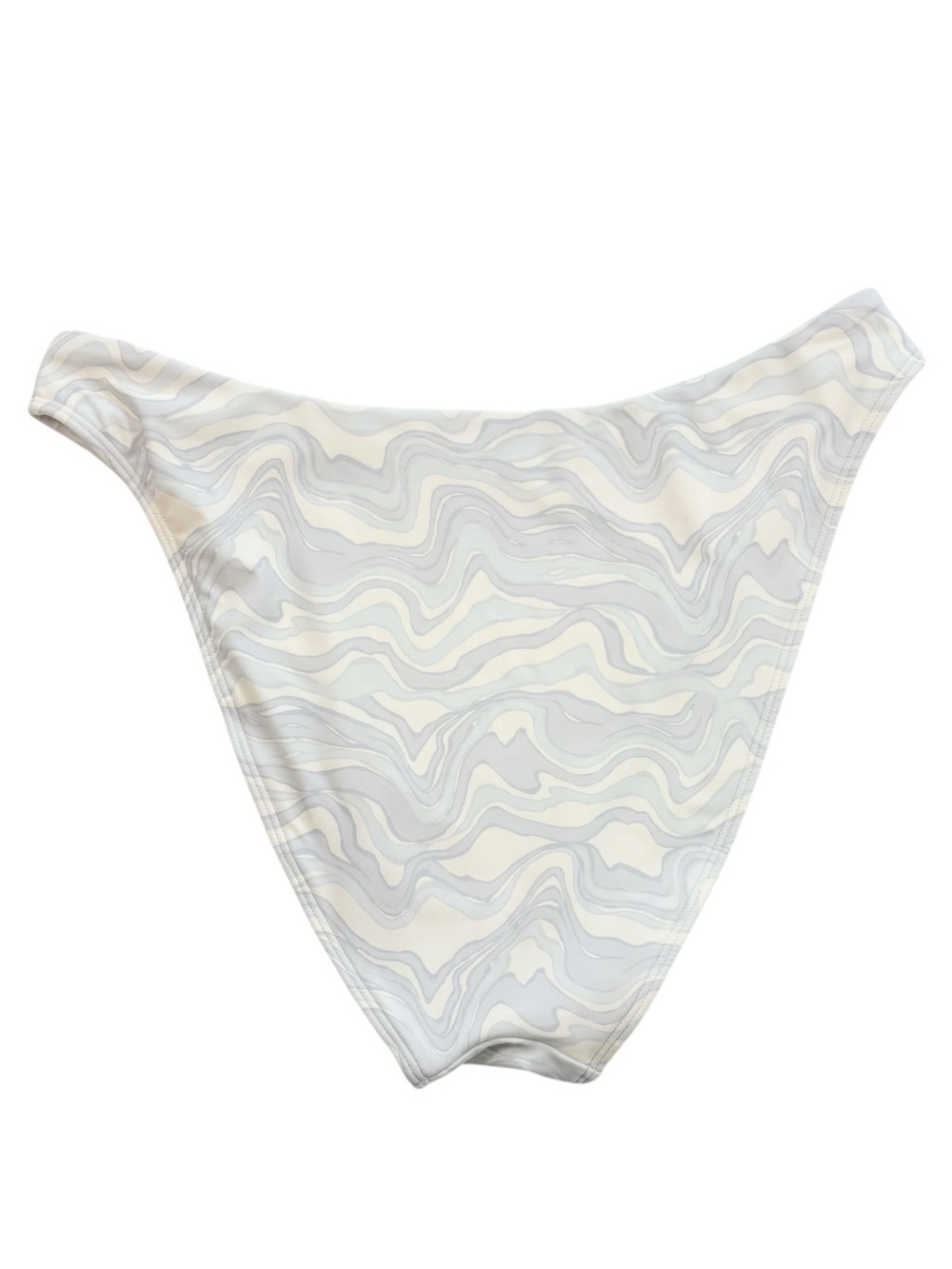 ABERCROMBIE & FITCH Retro Waves High Leg Bikini Bottom Blue White Large - Picture 2 of 5